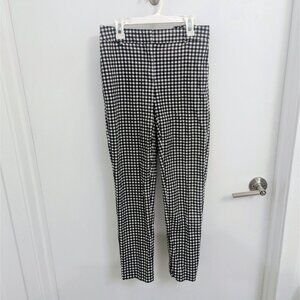 Cotton Gingham Black And White WHBM Straight-Leg Dress Pants Size 0